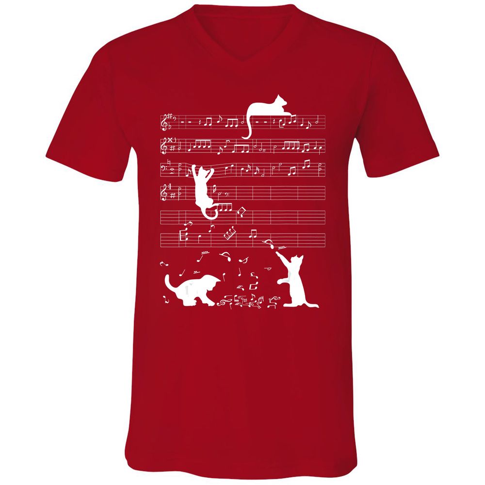 Unisex V-Neck T-Shirt - PDNJ7Z77 - Red - 3