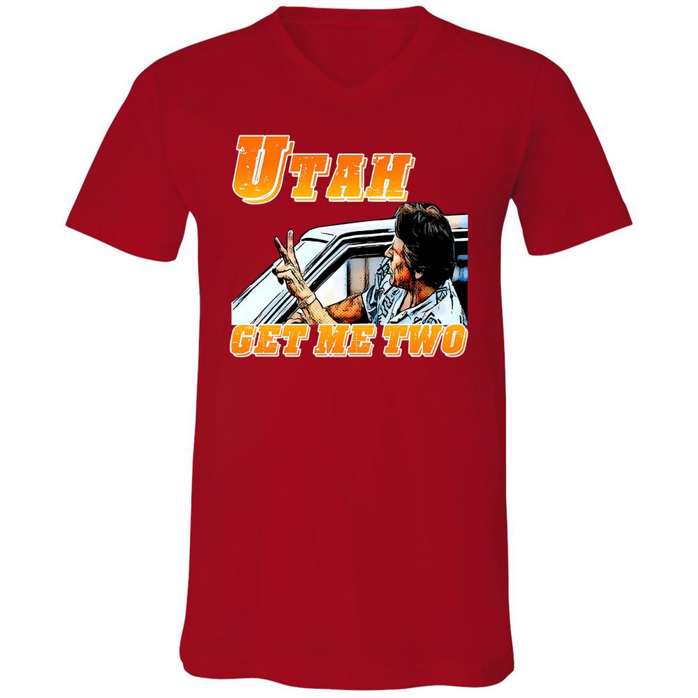 Unisex V-Neck T-Shirt - BWPN94XJ - Red - 3