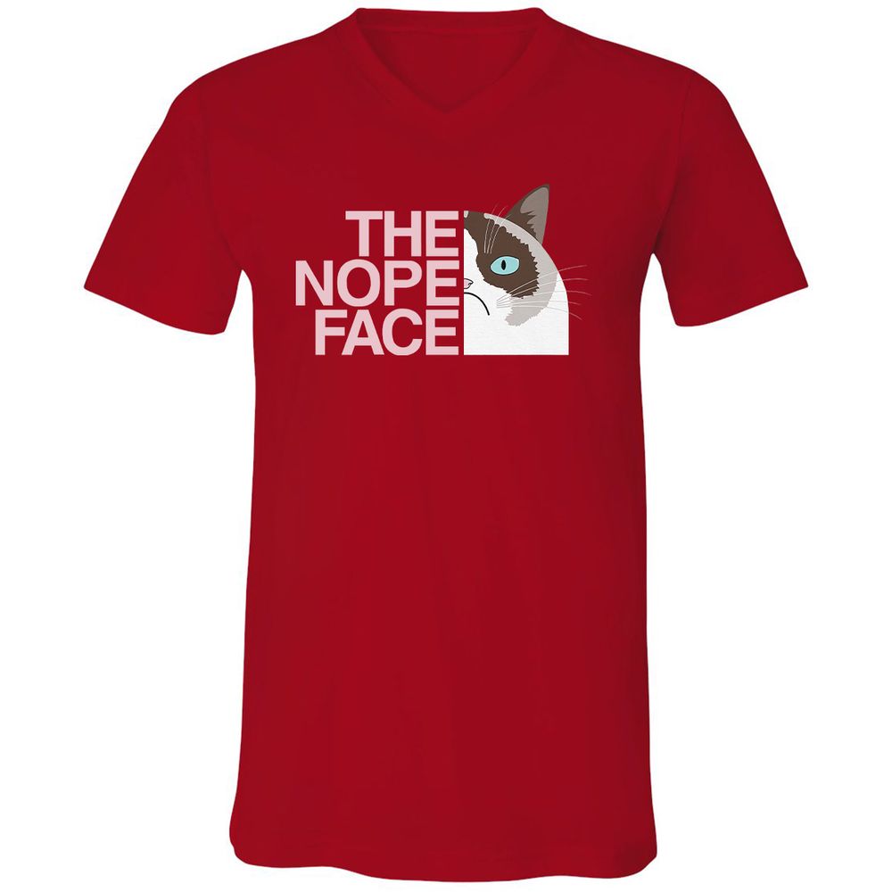 Unisex V-Neck T-Shirt - 6GLSHY9C - Red - 3