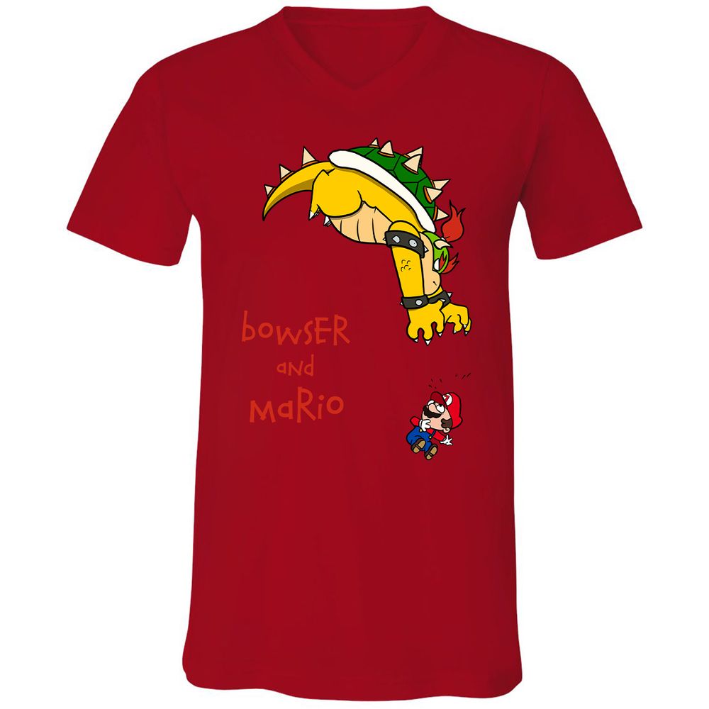 Unisex V-Neck T-Shirt - 8HAP5Z8W - Red - 3