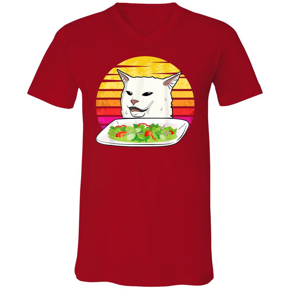 Unisex V-Neck T-Shirt - 3D3DDKXJ - Red - 3