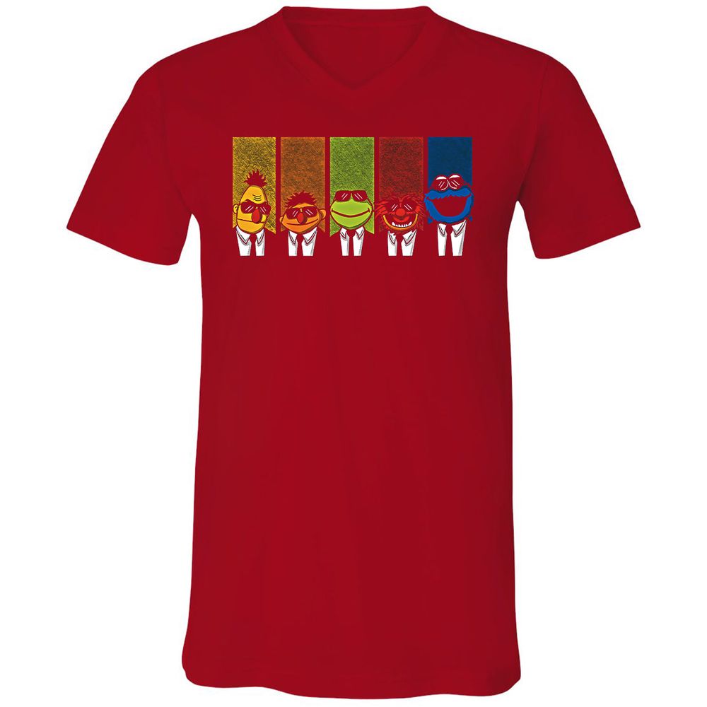 Unisex V-Neck T-Shirt - G3QMUQBH - Red - 3