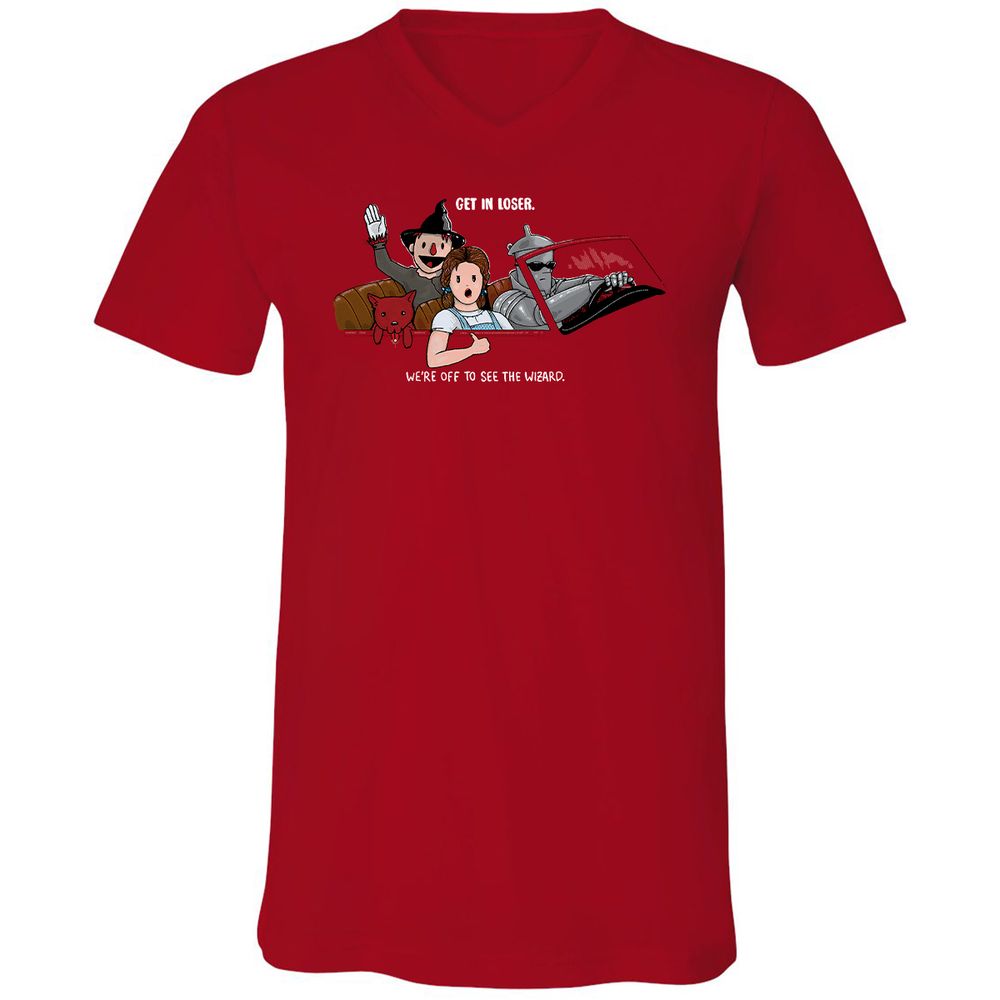 Unisex V-Neck T-Shirt - P6NACQG3 - Red - 3