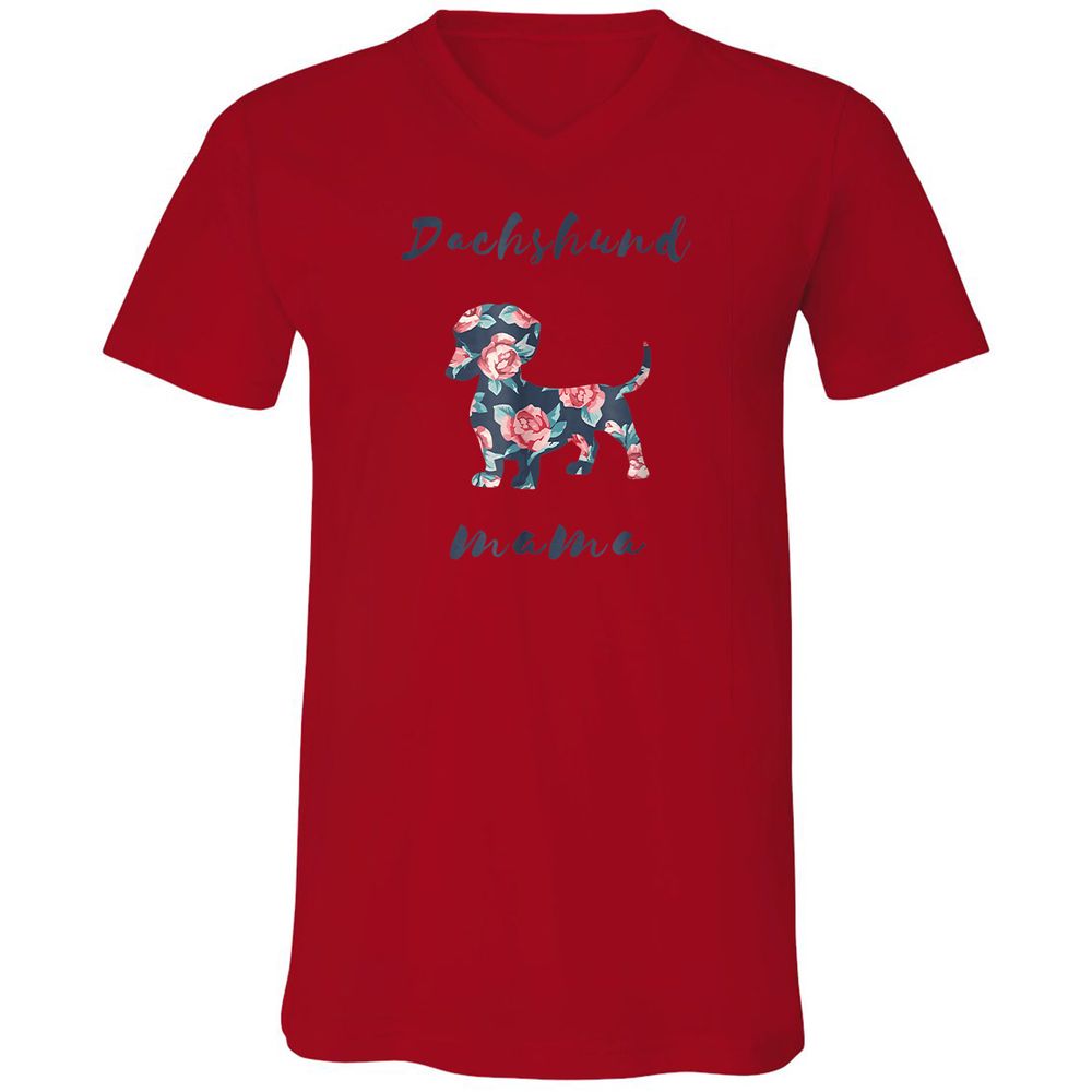 Unisex V-Neck T-Shirt - 9GVVSUQJ - Red - 3