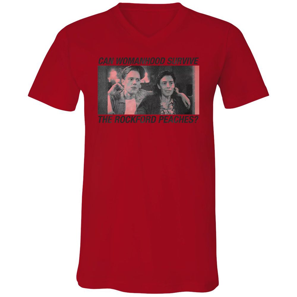 Unisex V-Neck T-Shirt - QVXSHU57 - Red - 3