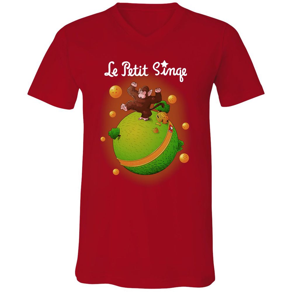 Unisex V-Neck T-Shirt - 8P8RS4TM - Red - 3