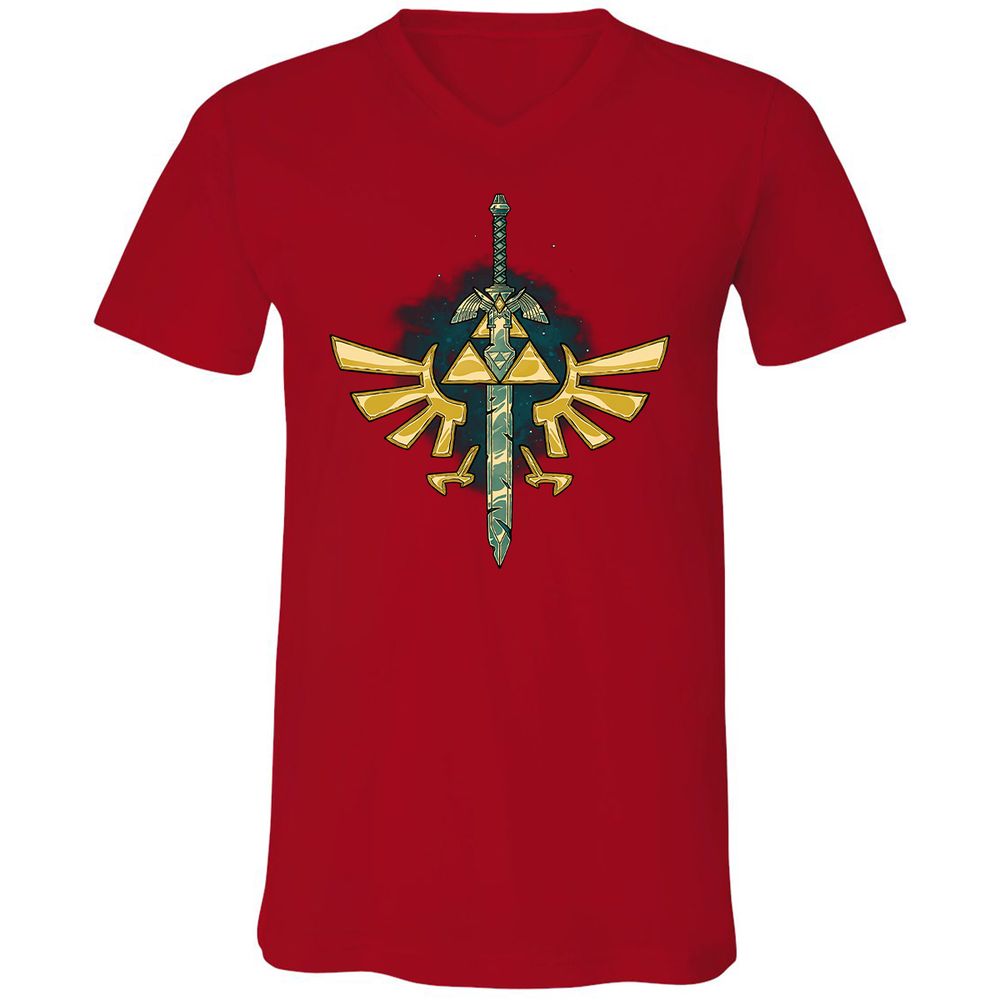 Unisex V-Neck T-Shirt - JHB2CGC4 - Red - 3