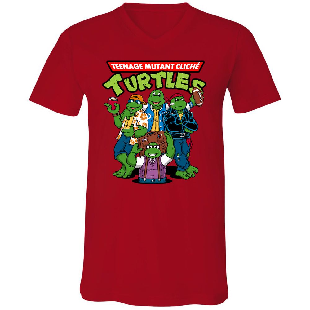 Unisex V-Neck T-Shirt - 3LPKZAGZ - Red - 3