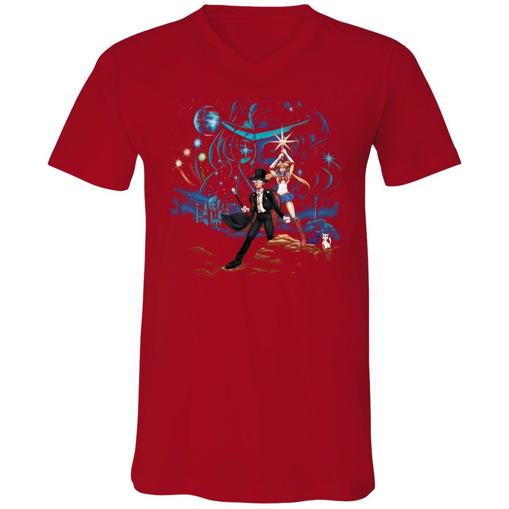 Unisex V-Neck T-Shirt - BMXNGF3E - Red - 3