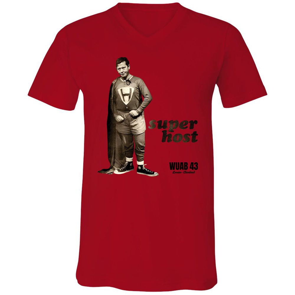 Unisex V-Neck T-Shirt - 6CX6GU6E - Red - 3