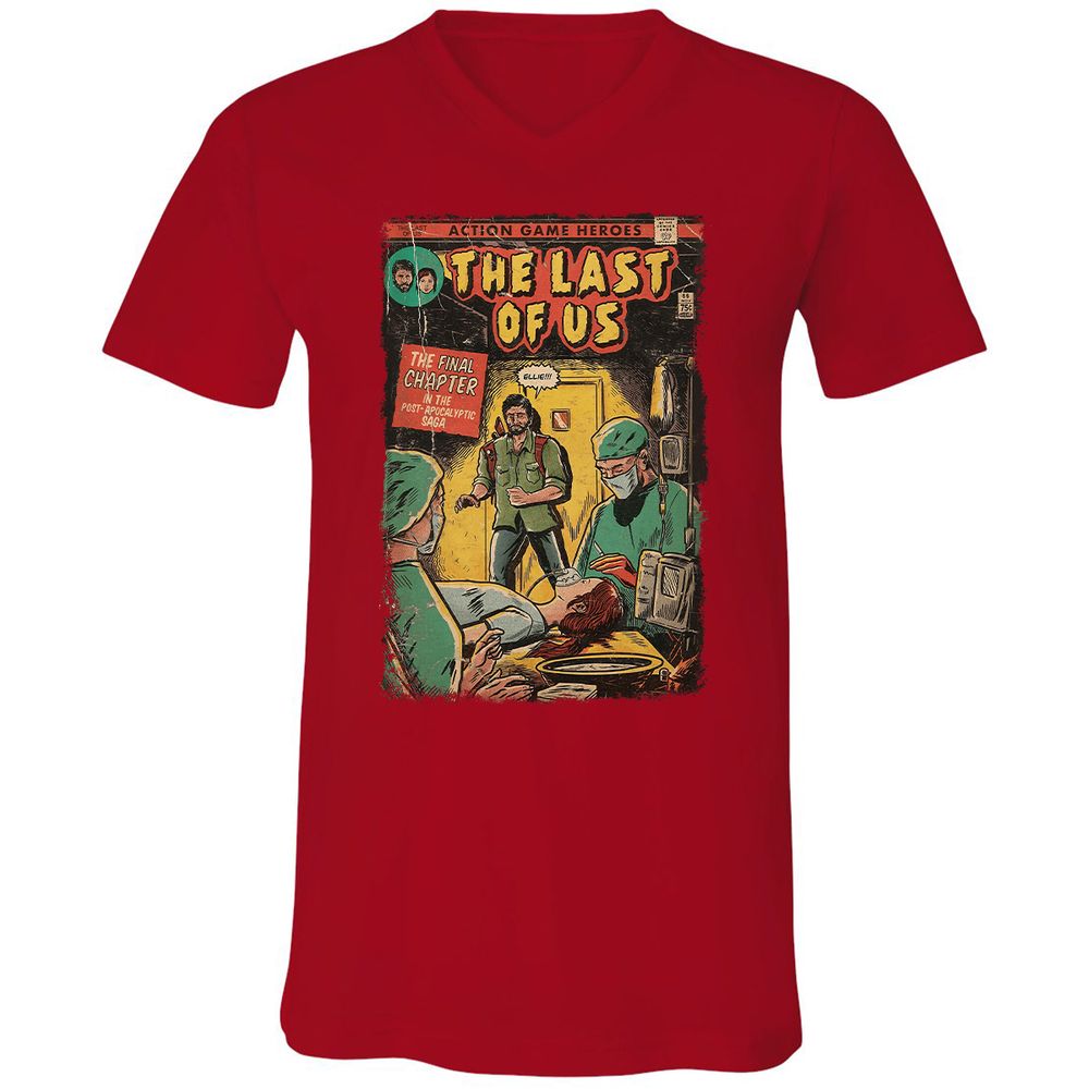 Unisex V-Neck T-Shirt - UMTZW76H - Red - 3