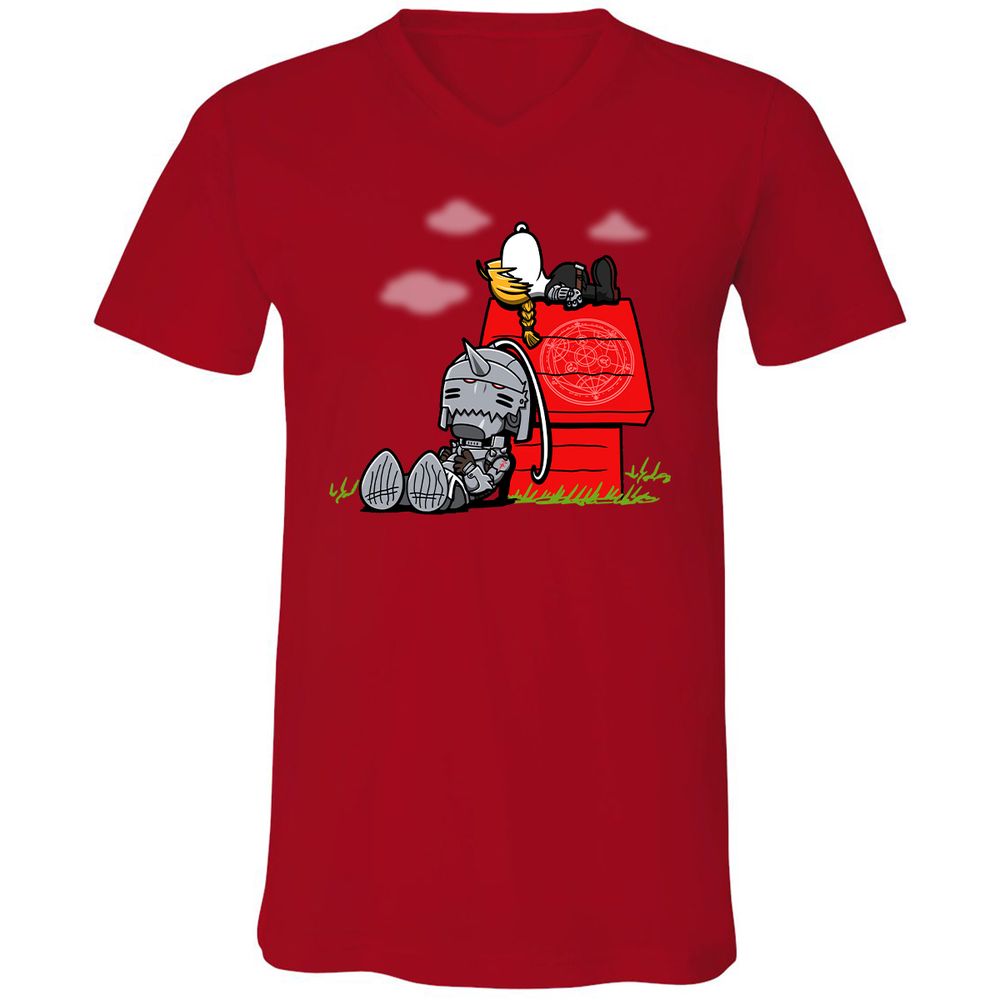 Unisex V-Neck T-Shirt - N9ANYMF8 - Red - 3