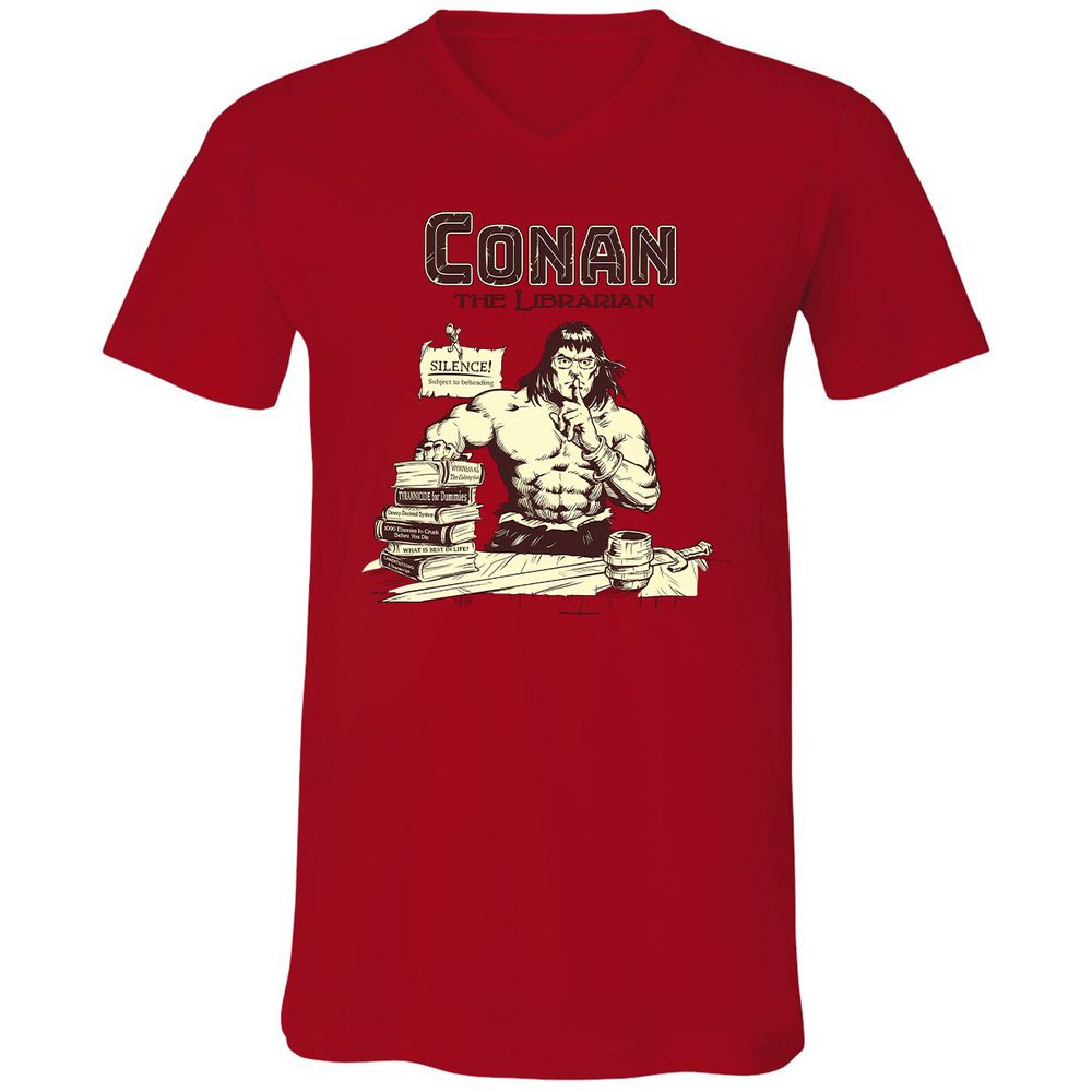 Unisex V-Neck T-Shirt - 9K4YDG1P - Red - 3