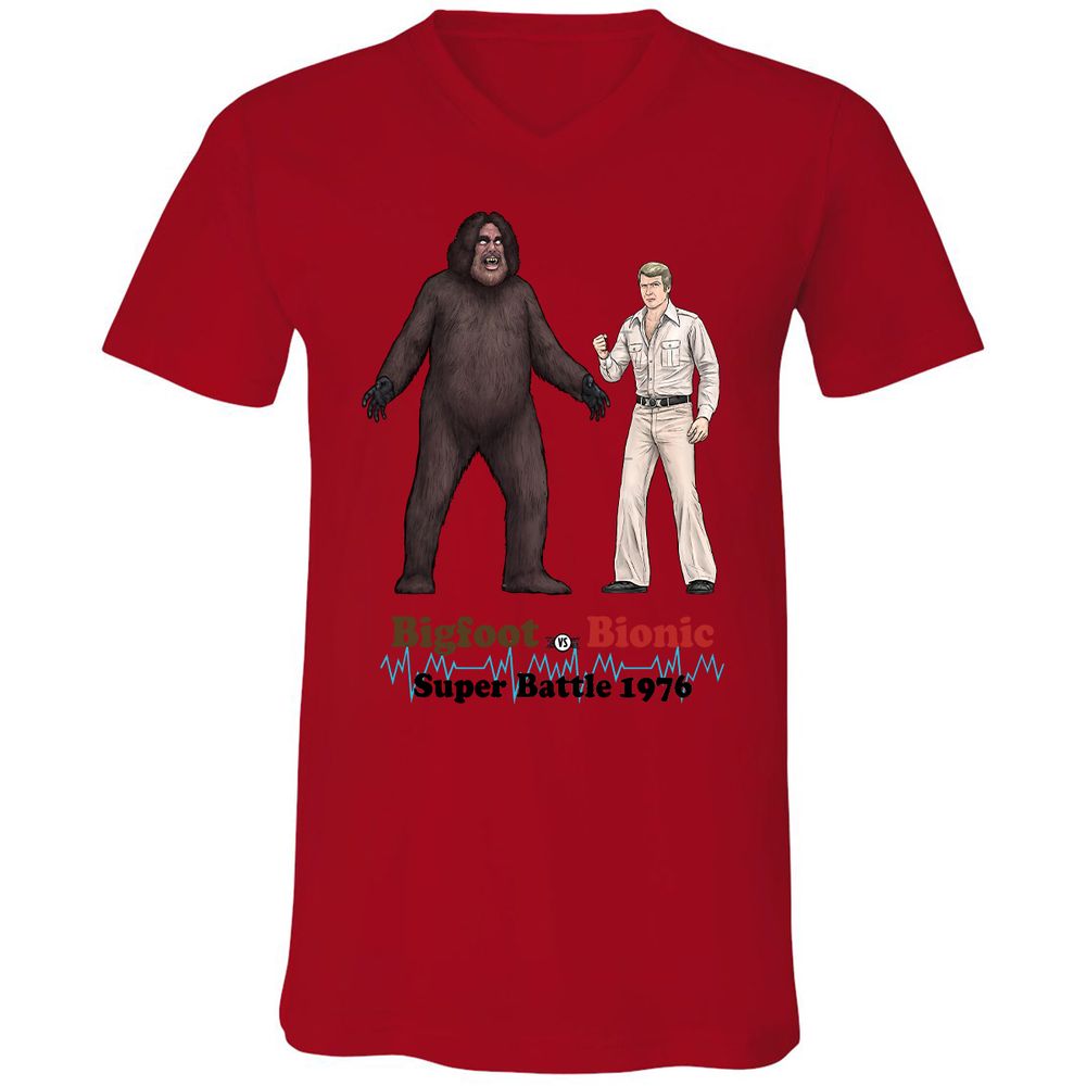 Unisex V-Neck T-Shirt - G7NMGAGQ - Red - 3