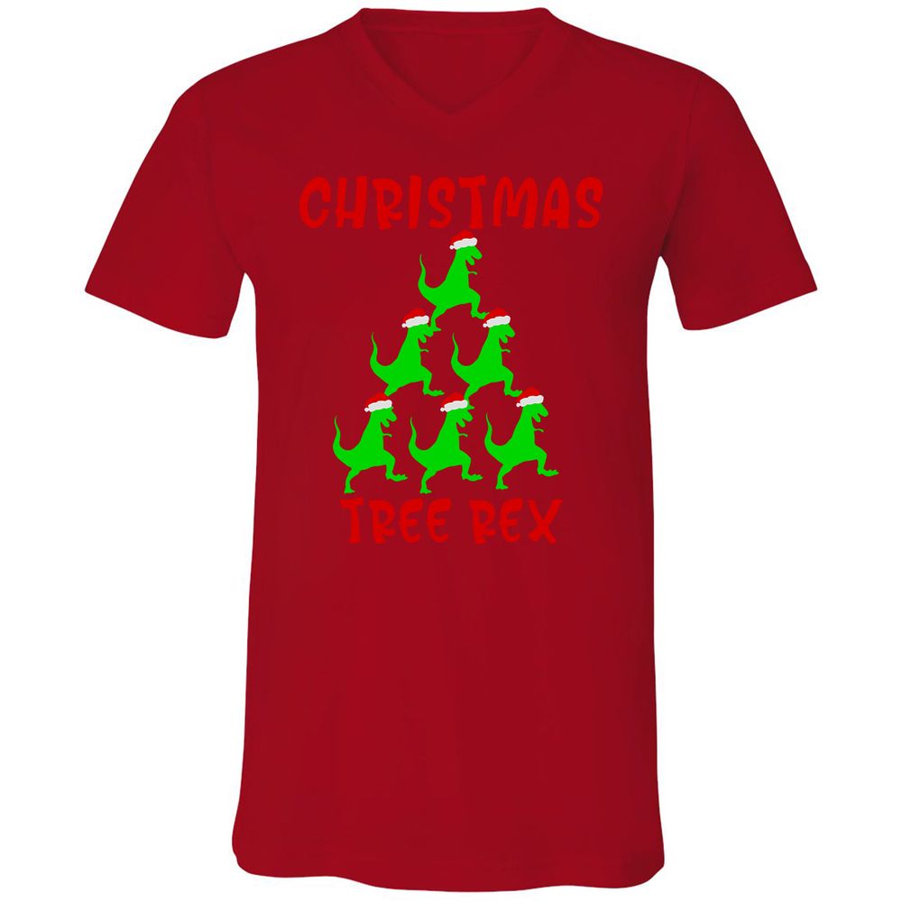 Unisex V-Neck T-Shirt - C3E4S3SF - Red - 3