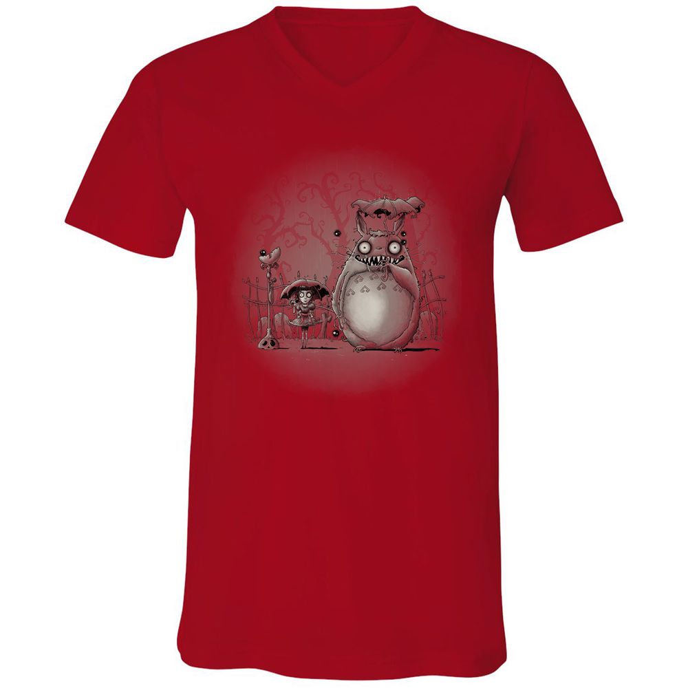 Unisex V-Neck T-Shirt - LVEWHV67 - Red - 3