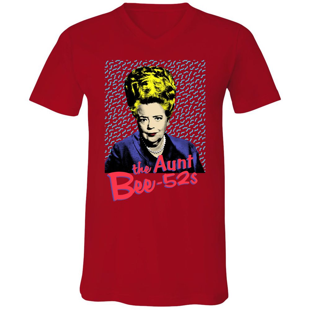 Unisex V-Neck T-Shirt - EGYY3W8Q - Red - 3