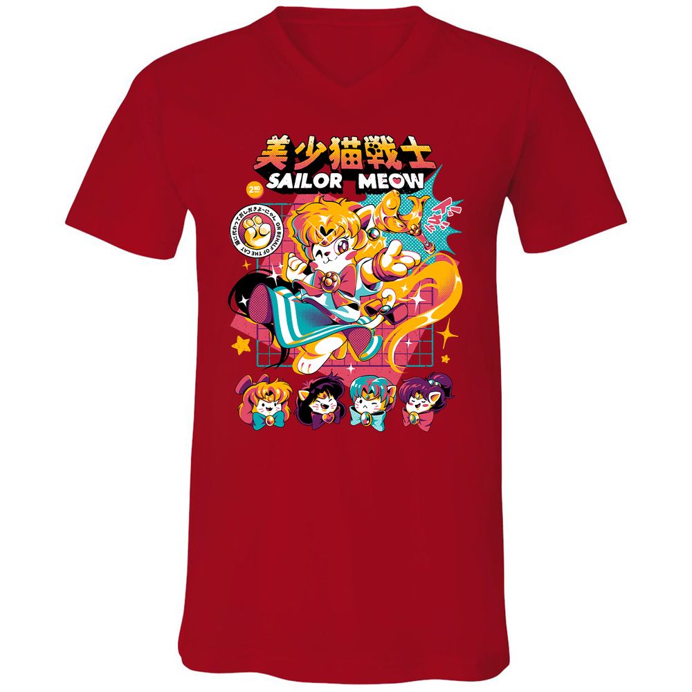Unisex V-Neck T-Shirt - 2JX55DXD - Red - 3