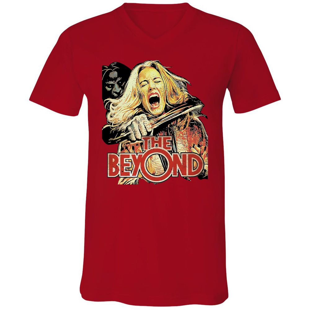 Unisex V-Neck T-Shirt - RG6HHAHZ - Red - 3