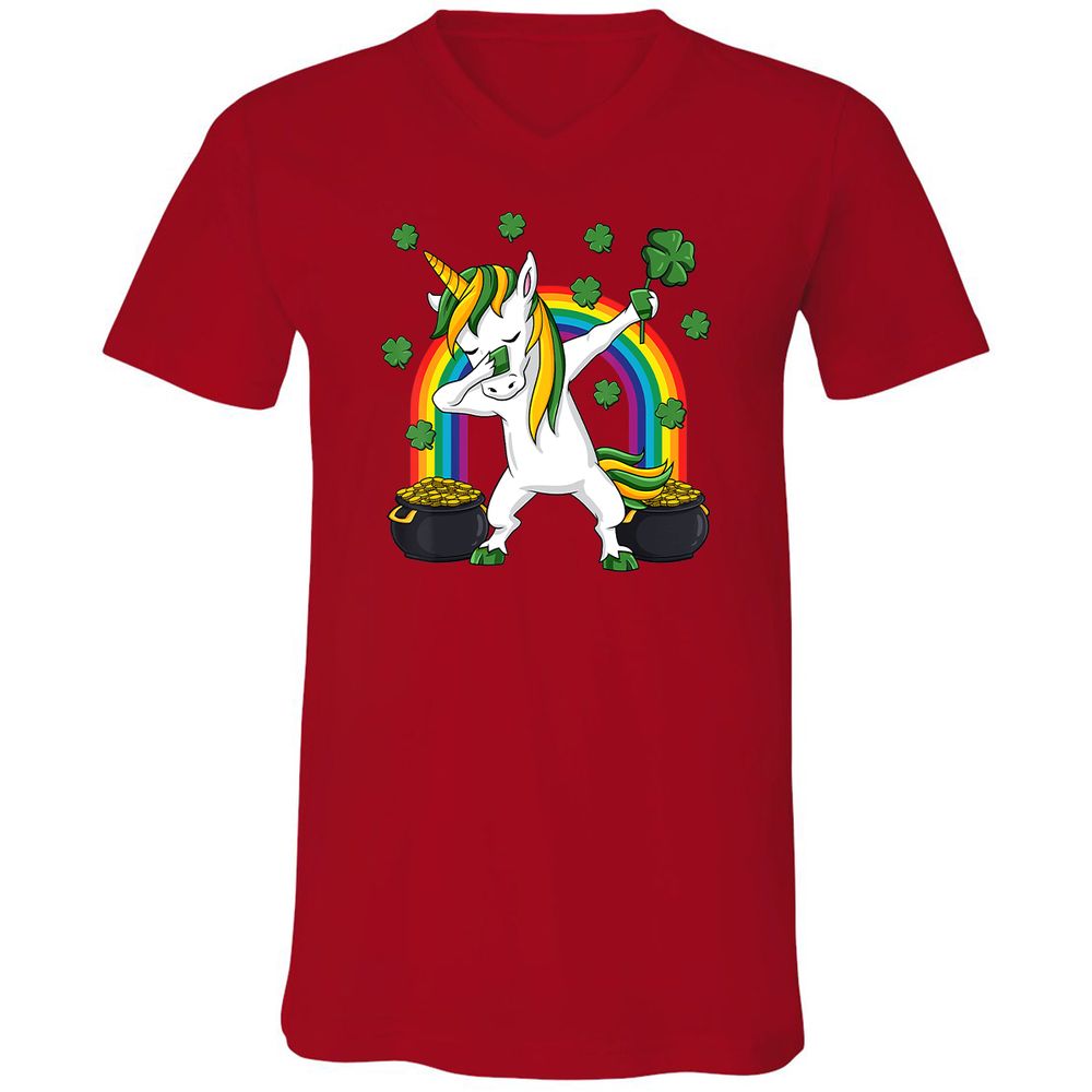 Unisex V-Neck T-Shirt - L7CL4AZK - Red - 3