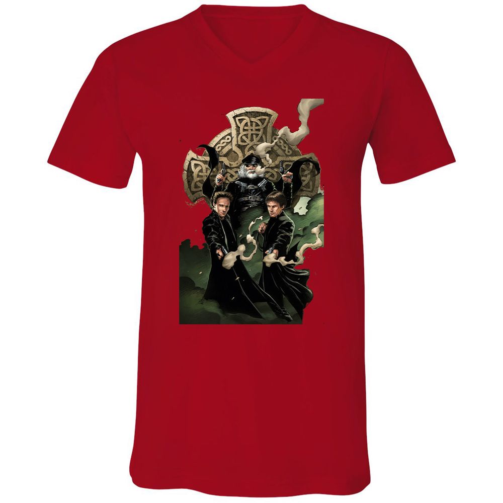 Unisex V-Neck T-Shirt - 6LBP9EX1 - Red - 3