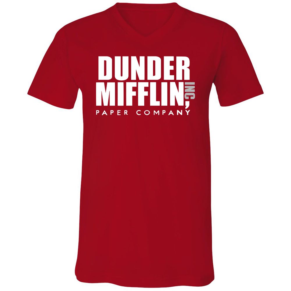 Unisex V-Neck T-Shirt - 69Q1TDTU - Red - 3