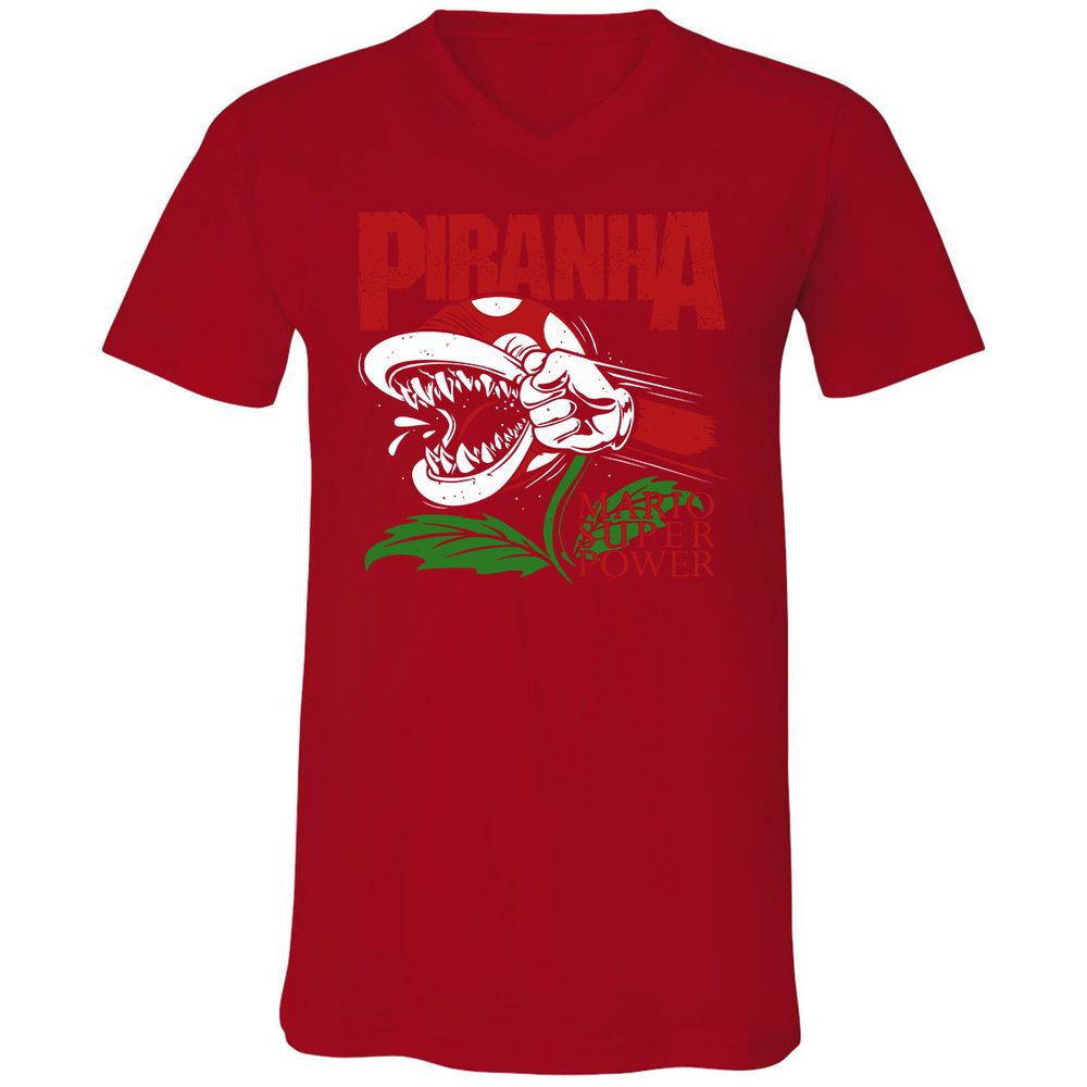 Unisex V-Neck T-Shirt - 2UREPV9T - Red - 3
