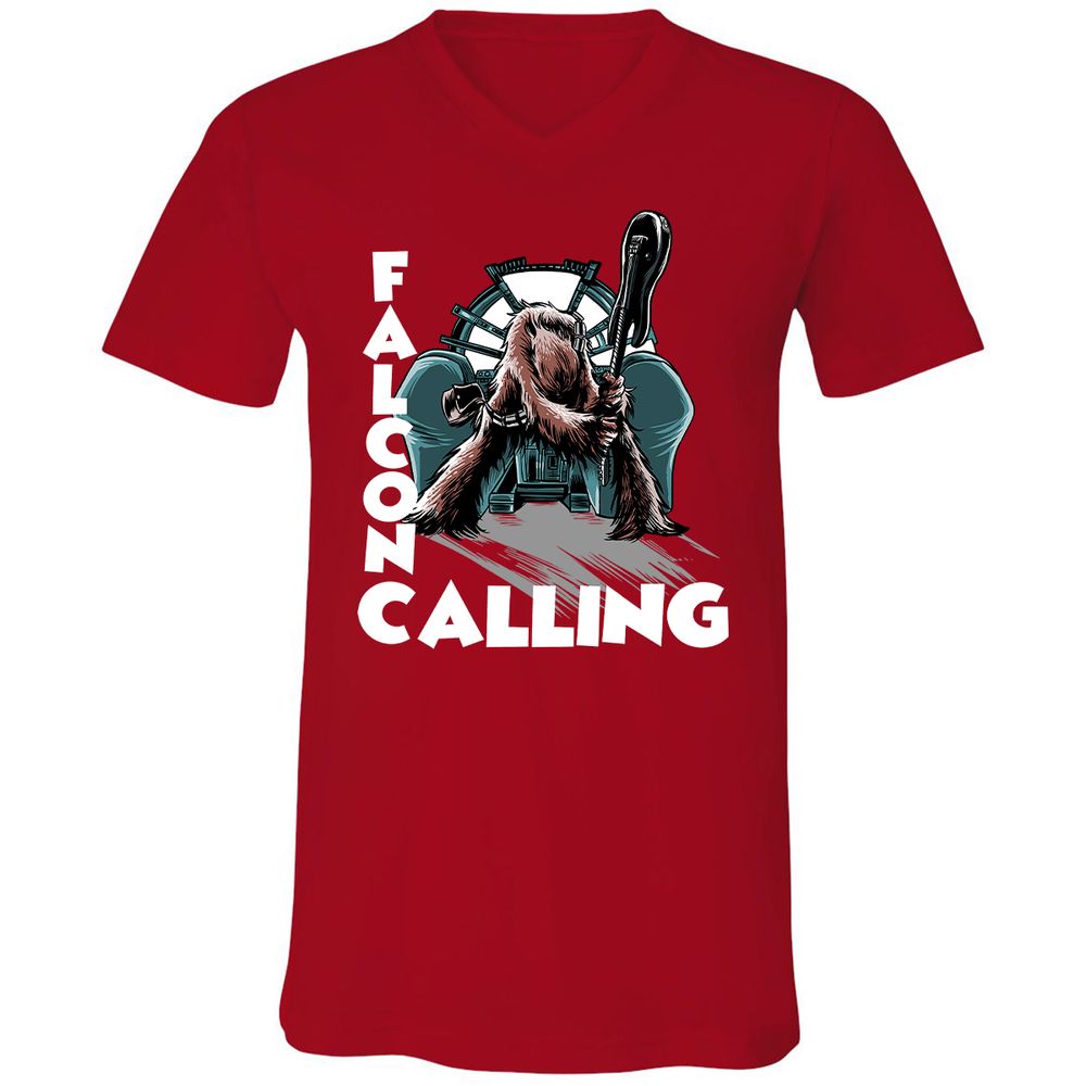 Unisex V-Neck T-Shirt - DHP3KXJJ - Red - 3