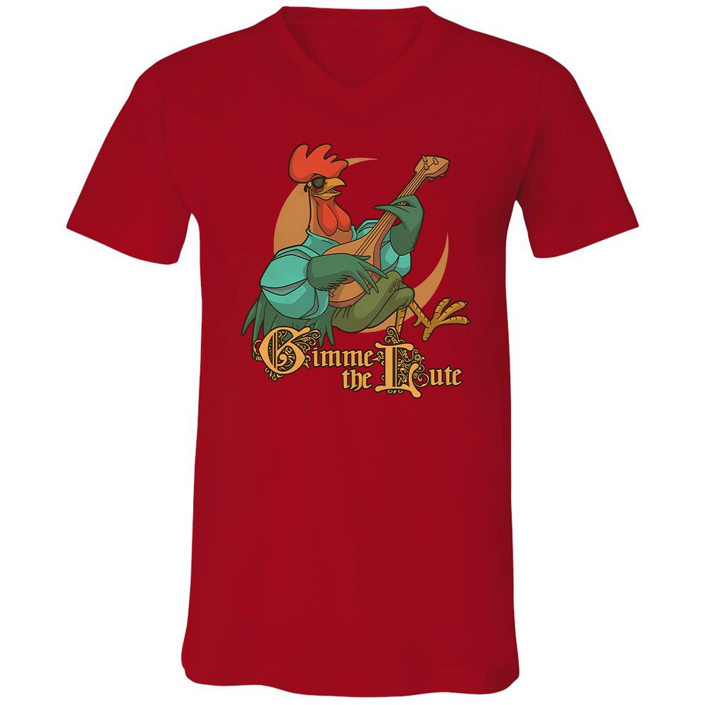 Unisex V-Neck T-Shirt - 6M3M9VZ9 - Red - 3