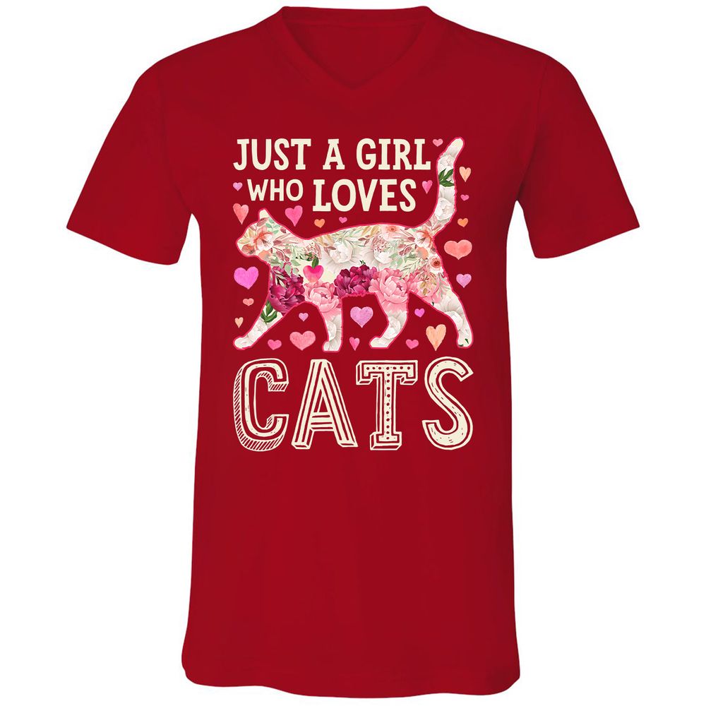 Unisex V-Neck T-Shirt - 7789KAG9 - Red - 3