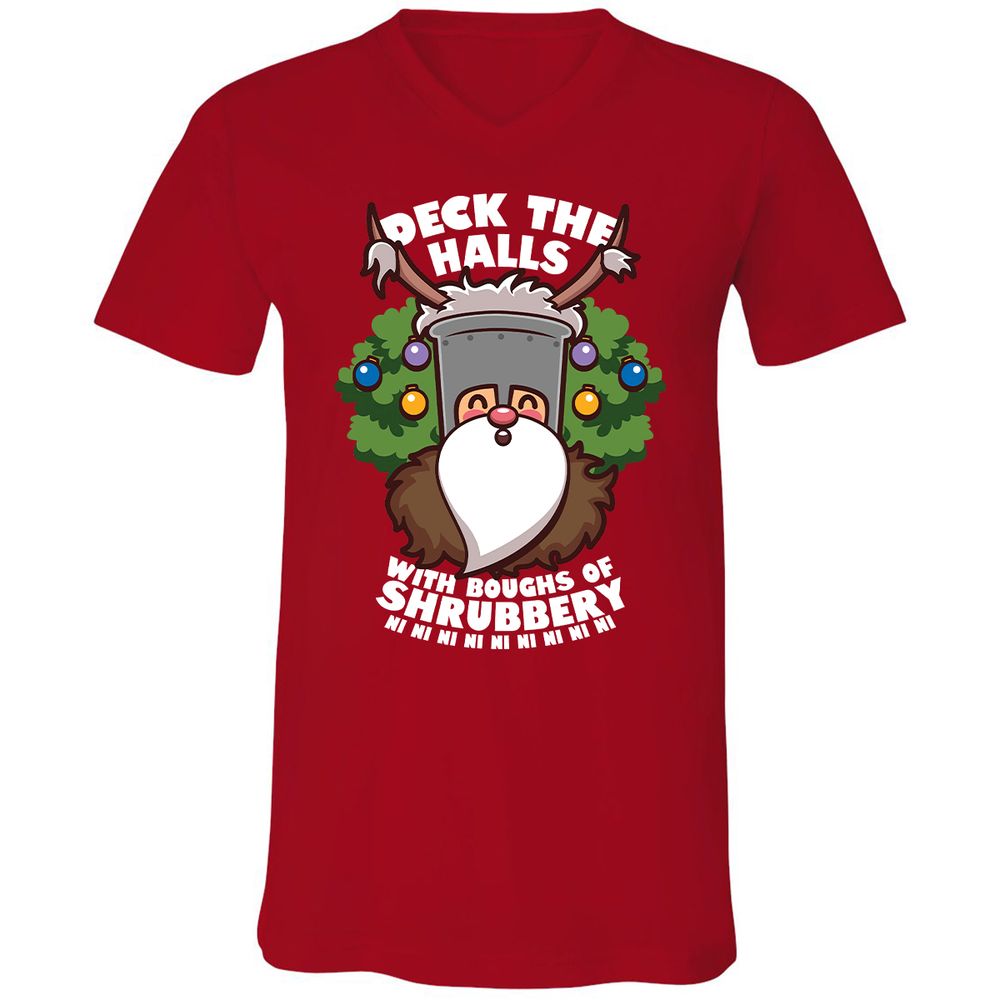 Unisex V-Neck T-Shirt - VH6CRDFF - Red - 3