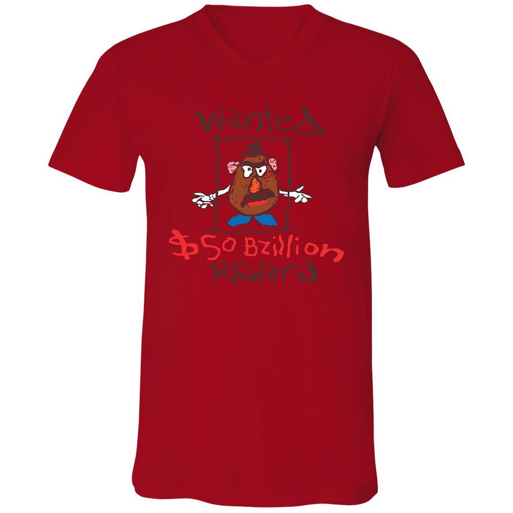 Unisex V-Neck T-Shirt - W1TYGPJZ - Red - 3