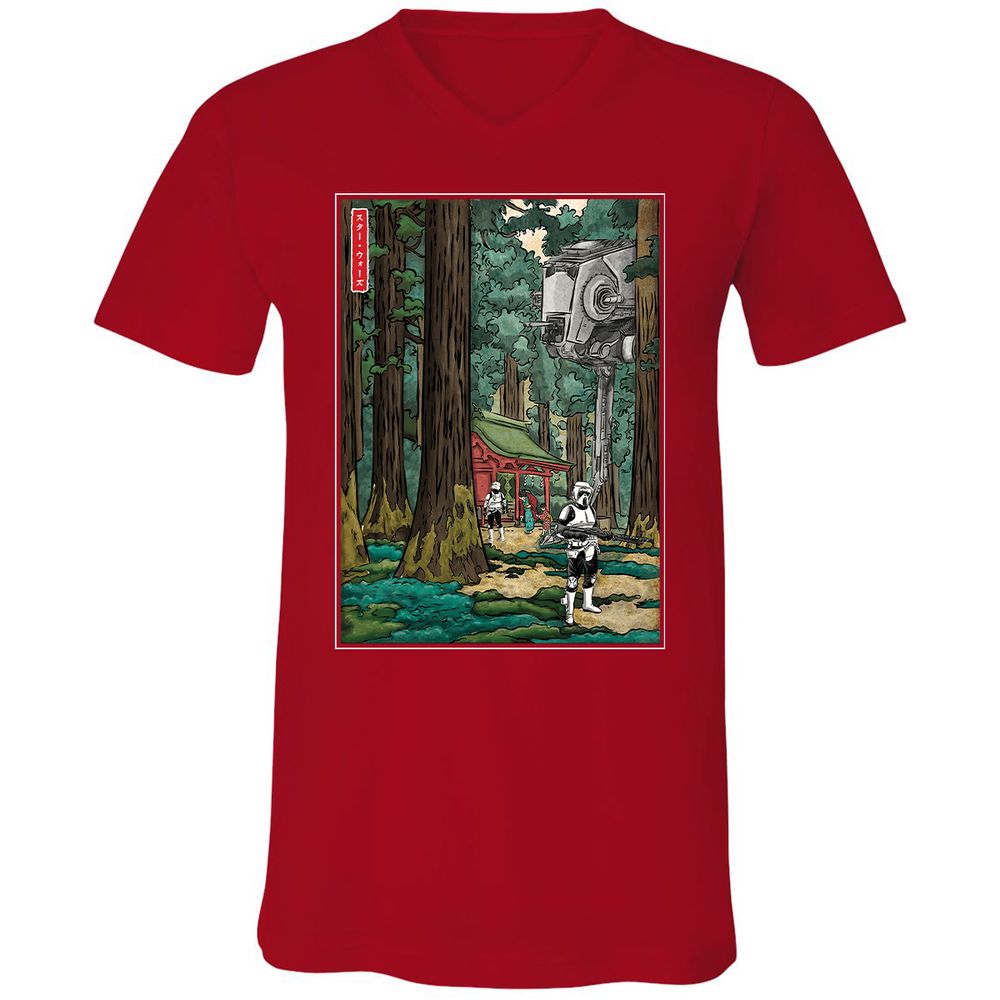 Unisex V-Neck T-Shirt - FMNFN691 - Red - 3