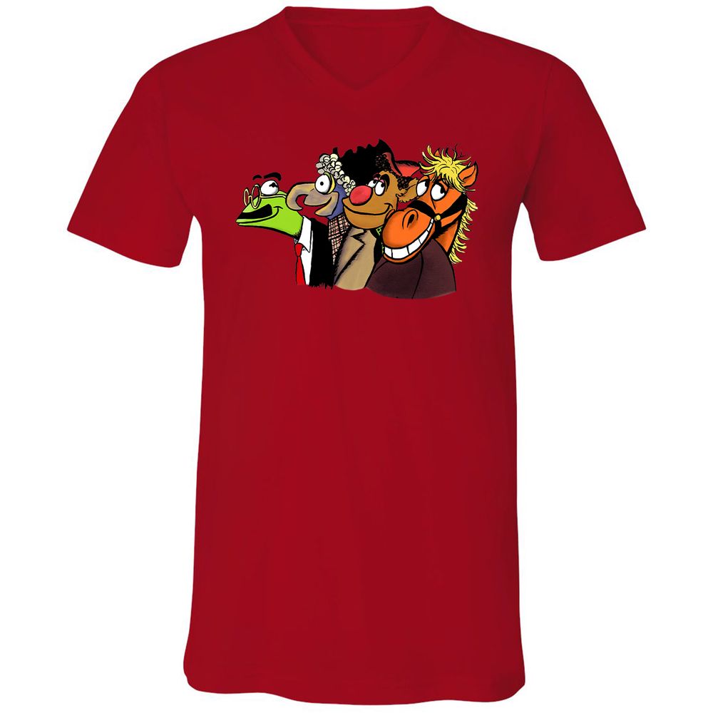 Unisex V-Neck T-Shirt - F55KCSVX - Red - 3