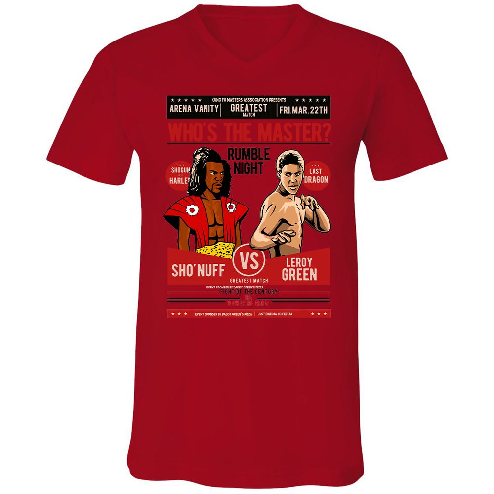 Unisex V-Neck T-Shirt - HDJ8DV88 - Red - 3