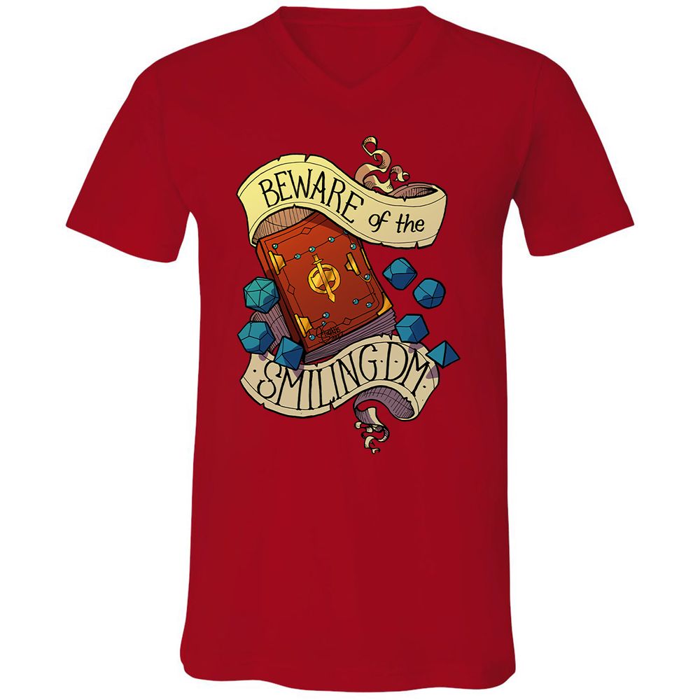 Unisex V-Neck T-Shirt - EFMTYBN7 - Red - 3