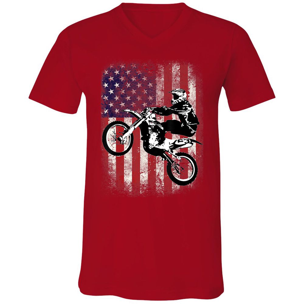Unisex V-Neck T-Shirt - 7EDSG3VG - Red - 3