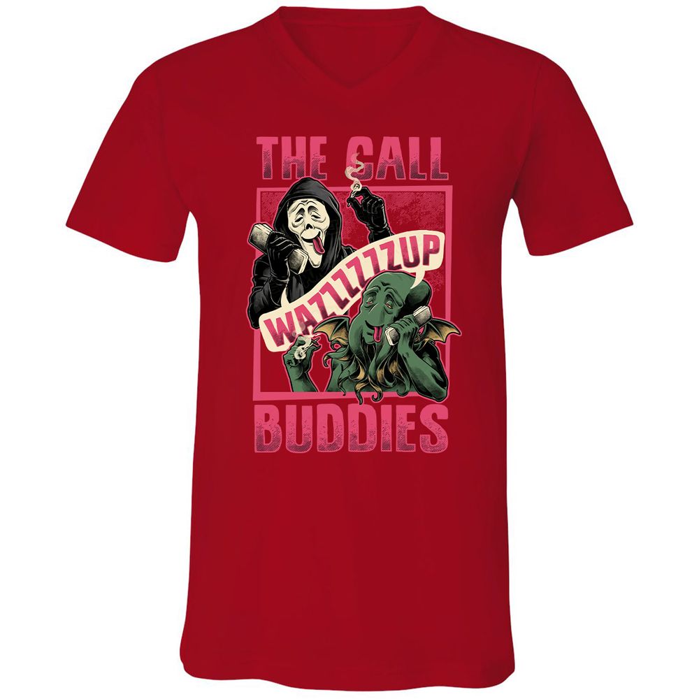 Unisex V-Neck T-Shirt - 1SZGJTSN - Red - 3