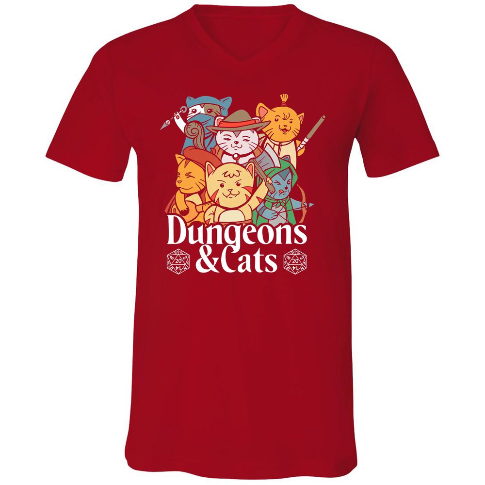 Unisex V-Neck T-Shirt - CUDMLNLW - Red - 3