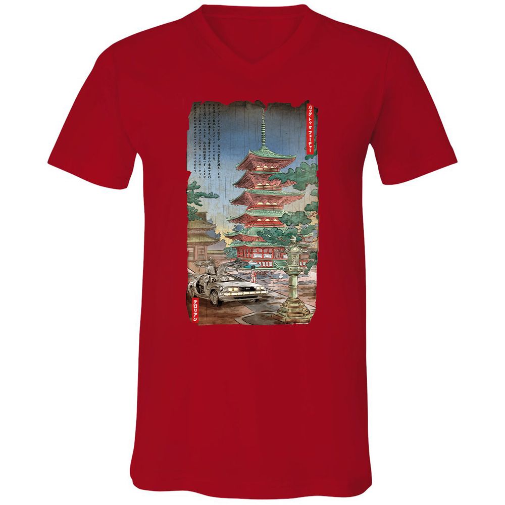 Unisex V-Neck T-Shirt - EDLBJANP - Red - 3