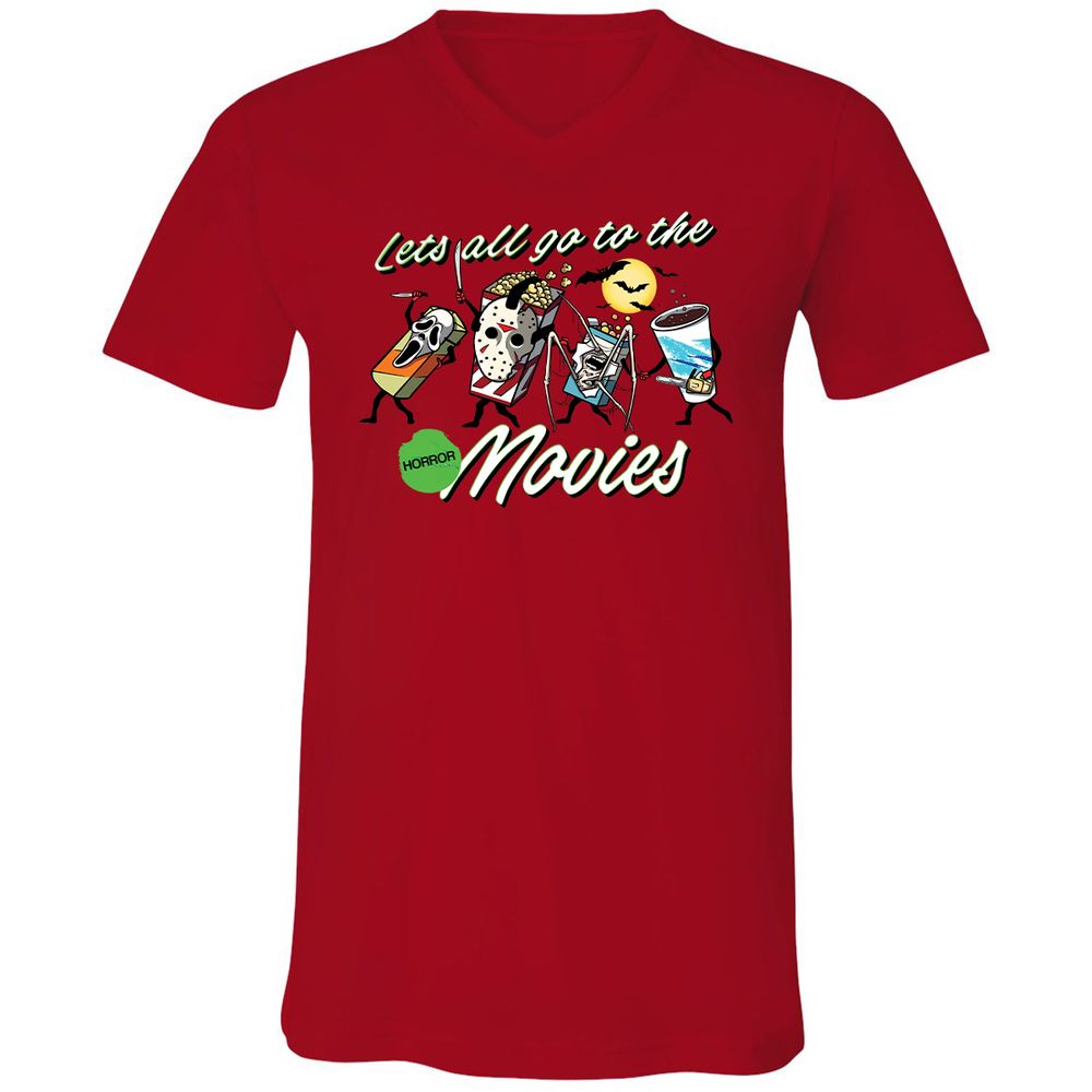 Unisex V-Neck T-Shirt - RH2FG9L4 - Red - 3