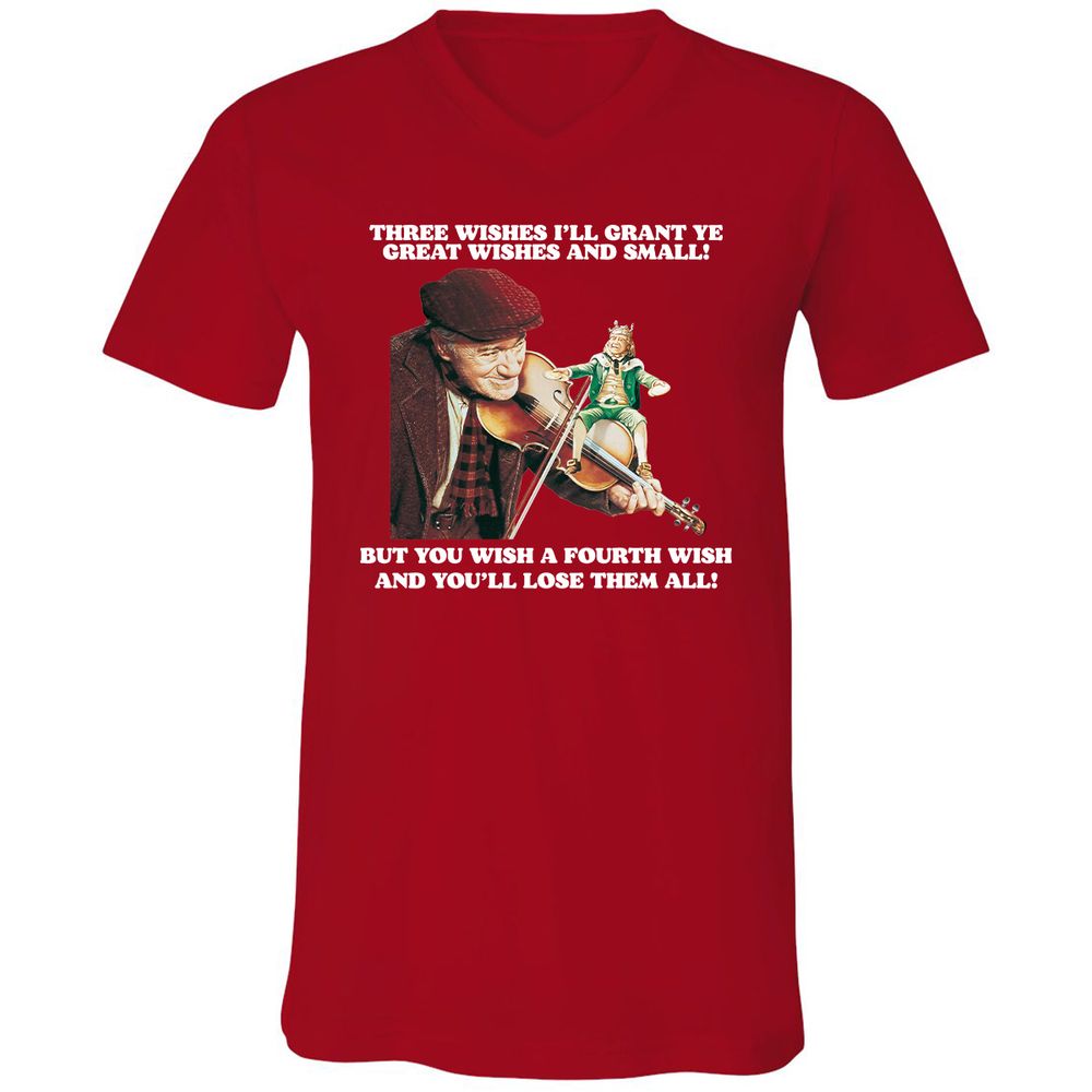 Unisex V-Neck T-Shirt - 34Q23P5K - Red - 3