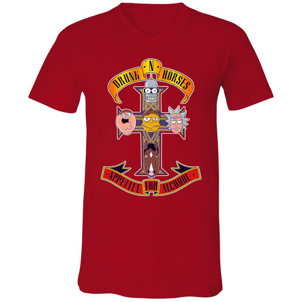 Unisex V-Neck T-Shirt - 48UHCCNW - Red - 3