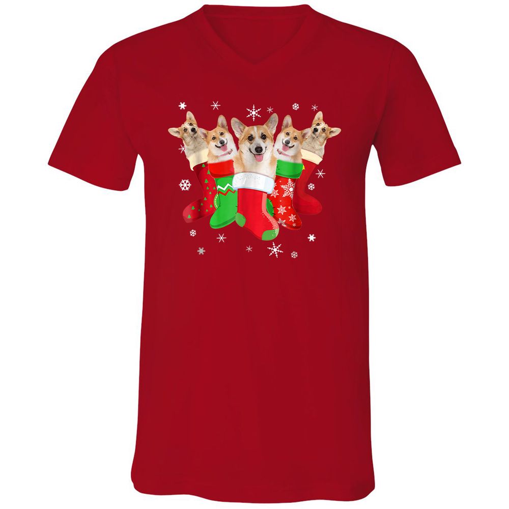 Unisex V-Neck T-Shirt - 5EV9MLPT - Red - 3