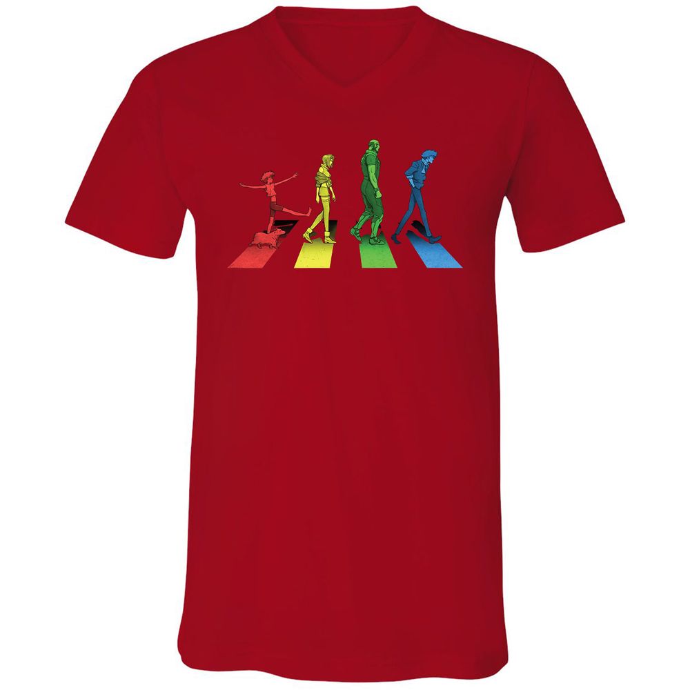 Unisex V-Neck T-Shirt - C8XSECXU - Red - 3