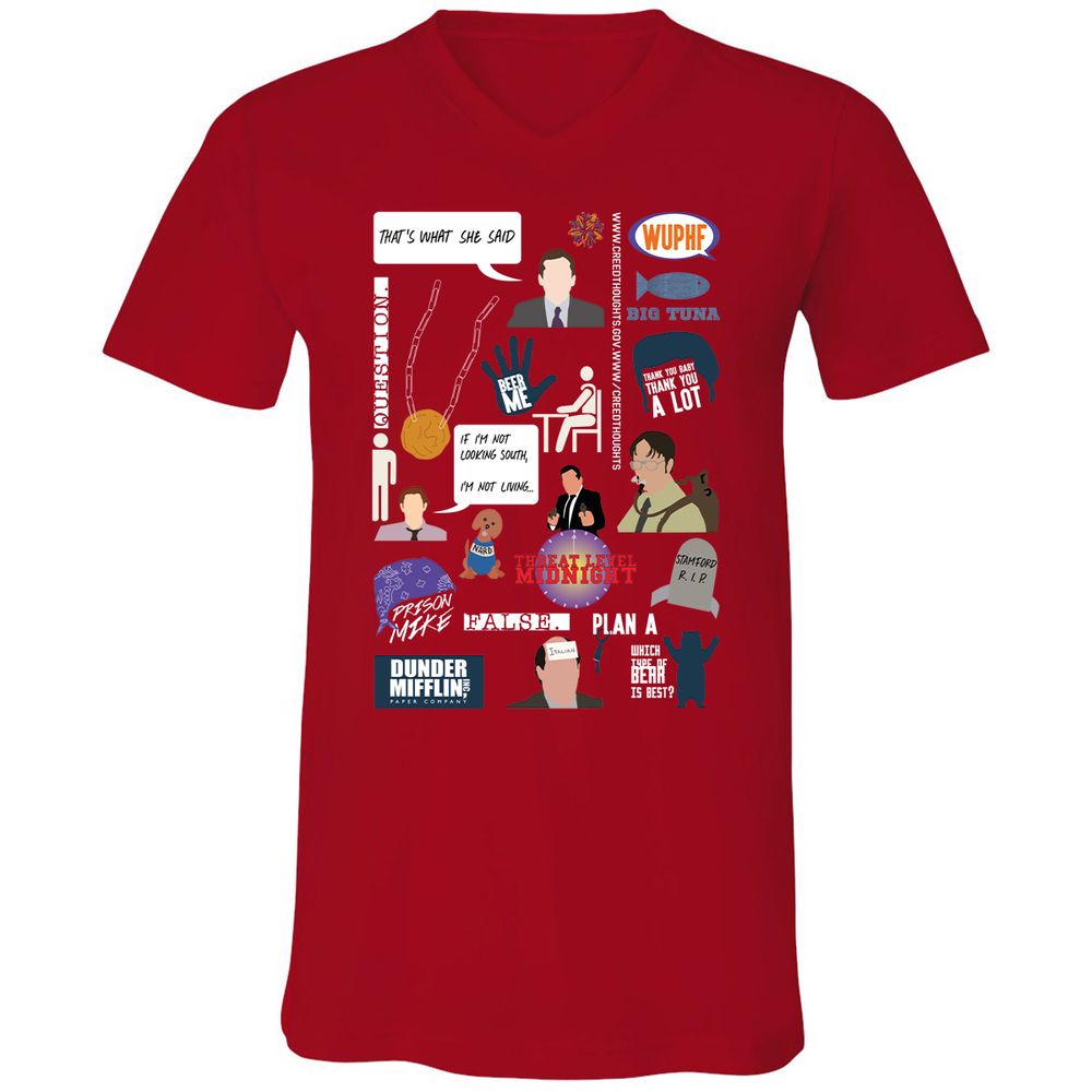 Unisex V-Neck T-Shirt - 5J31261M - Red - 3