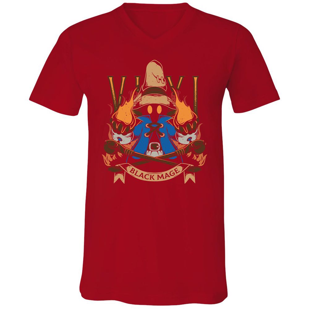 Unisex V-Neck T-Shirt - B7JLPEVA - Red - 3