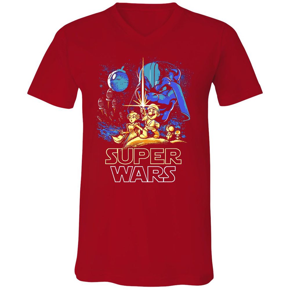 Unisex V-Neck T-Shirt - TZD3G72P - Red - 3