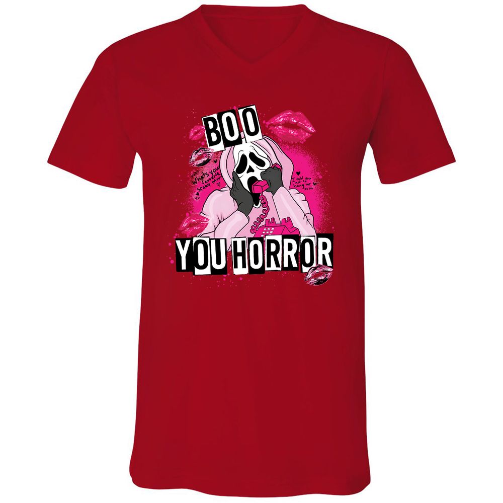 Unisex V-Neck T-Shirt - A3A8Q1EJ - Red - 3