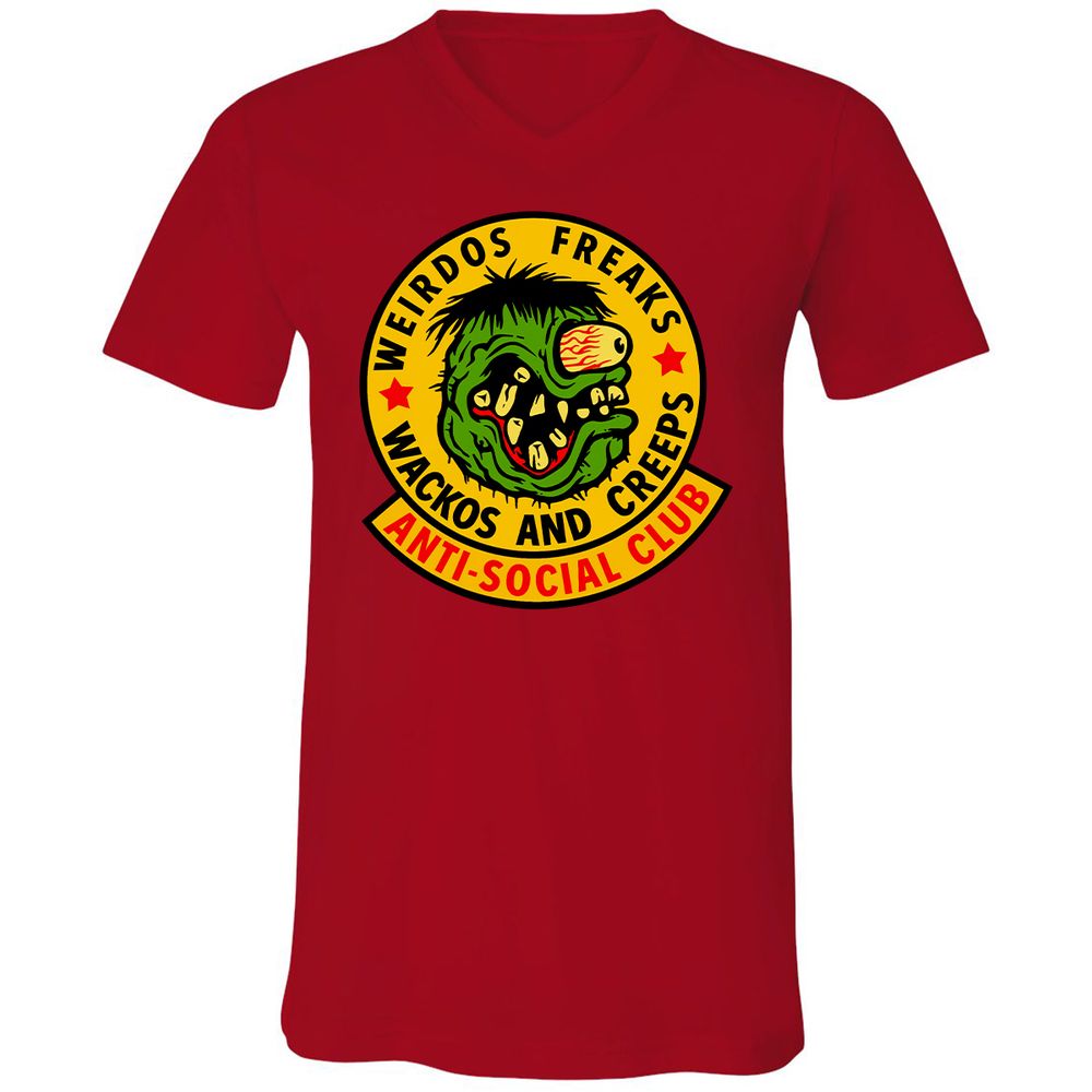 Unisex V-Neck T-Shirt - LLQJZC35 - Red - 3